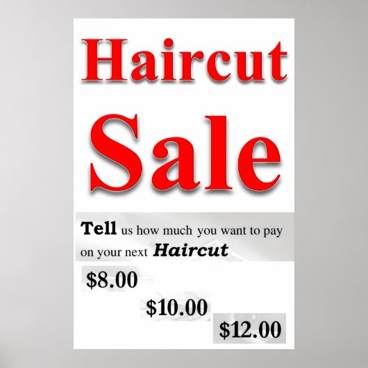 Salon Barbershop Posters Haircut Sale How much Pay ポスター (正面)