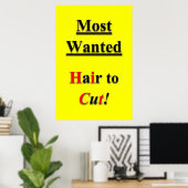 Salon Barbershop Posters Haircut Sale Most Wanted ポスター (ホームオフィス)