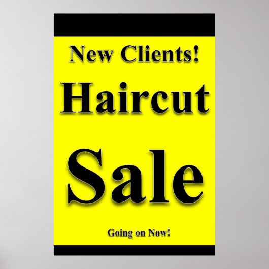 Salon Barbershop Posters Haircut Sale New Clients ポスター (正面)