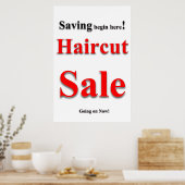 Salon Barbershop Posters Haircut Sale Savings ポスター (キッチン)