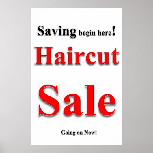 Salon Barbershop Posters Haircut Sale Savings ポスター (正面)