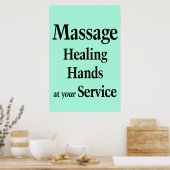 Salon Barbershop Posters Massage Healing Hands ポスター (キッチン)