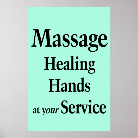 Salon Barbershop Posters Massage Healing Hands ポスター (正面)