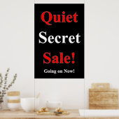 Salon Barbershop Posters Quiet Secret Sale Black ポスター (キッチン)
