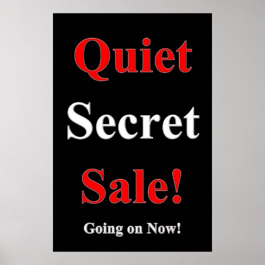 Salon Barbershop Posters Quiet Secret Sale Black ポスター (正面)