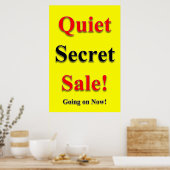 Salon Barbershop Posters Quiet Secret Sale Yellow ポスター (キッチン)