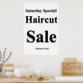 Salon Barbershop Posters Saturday Haircut Sale  ポスター (キッチン)