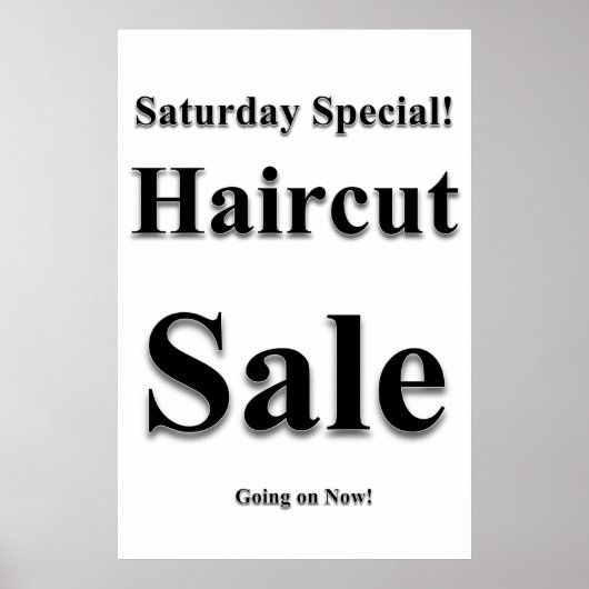 Salon Barbershop Posters Saturday Haircut Sale  ポスター (正面)