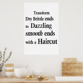 Salon Barbershop Posters Transform Brittle Ends? ポスター (キッチン)