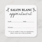 Salon Business Promotional 予約カード (正面)