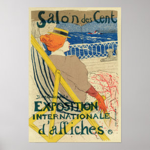 Salon des Cents by Toulouse Lautrec, Art Nouveau ポスター