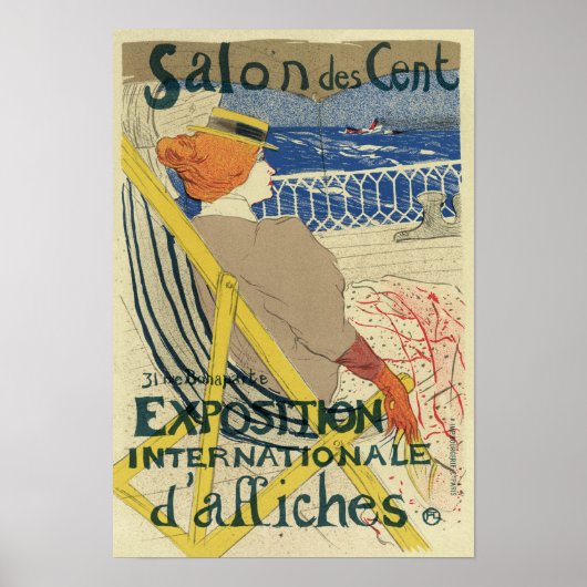 Salon des Cents by Toulouse Lautrec, Art Nouveau ポスター (正面)