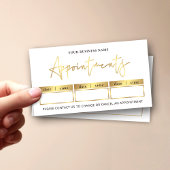 Salon Glam Gold Logo Modern Beauty or Spa Stamp 予約カード