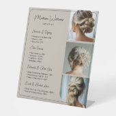 Salon Hair Stylist Services Price List Beige 台座サイン (正面)