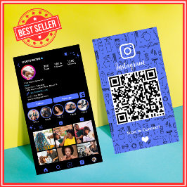 Salon Instagram Blue | ソーシャルメディアQRコード 名刺