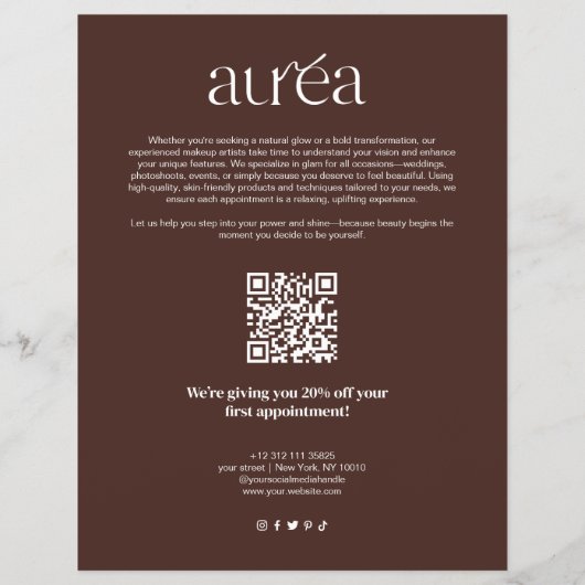 Salon Makeup Promotion Pricing チラシ (裏面)