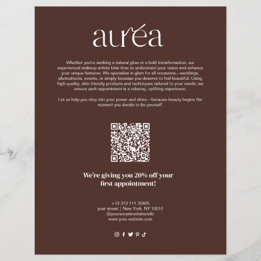 Salon Makeup Promotion Pricing チラシ (裏面)