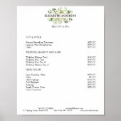 Salon Modern Botanik White Price list ポスター (正面)