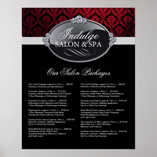 Salon Price List Poster ポスター (正面)