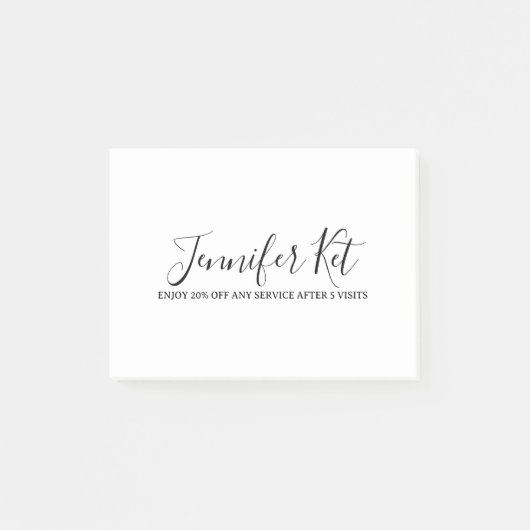 Salon spa business discount offer website visits a ポストイット (正面)