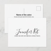 Salon spa business discount offer website visits a ポストカード (正面/裏面)