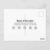 Salon spa business discount offer website visits a ポストカード (裏面)
