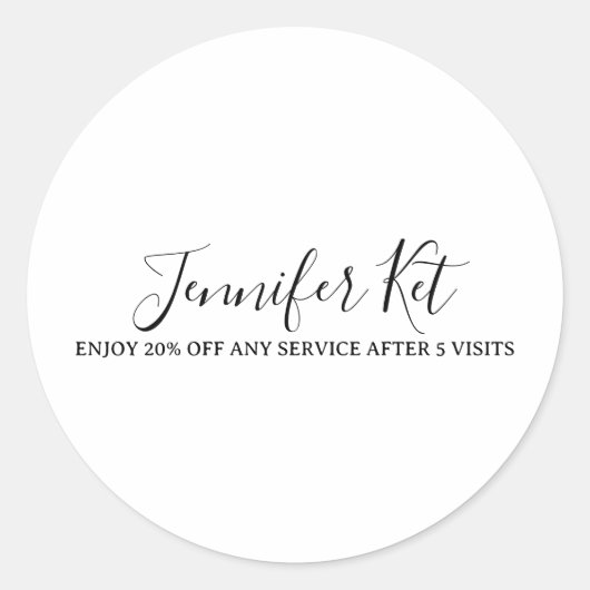 Salon spa business discount offer website visits a ラウンドシール (正面)