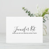 Salon spa business discount offer website visits a 招待状 (スタンド正面)