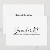 Salon spa business discount offer website visits a 招待状 (正面/裏面)