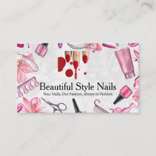 Salon Tools マニキュアで彩られた爪 名刺