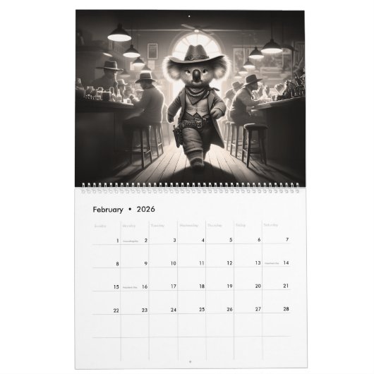 Saloon Safari Calendar カレンダー (2月 2026)