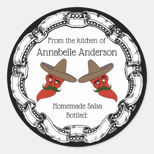 Salsaラベルのパーソナライズ ラウンドシール (正面)