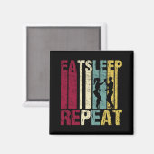 Salsa dance Eat Sleep Repeat Funny Retro Gift マグネット (正面/裏面)