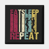 Salsa dance Eat Sleep Repeat Funny Retro Gift マグネット (正面)