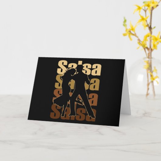 Salsa Dance for a Latin music Dance Salsa カード (黄色い花)