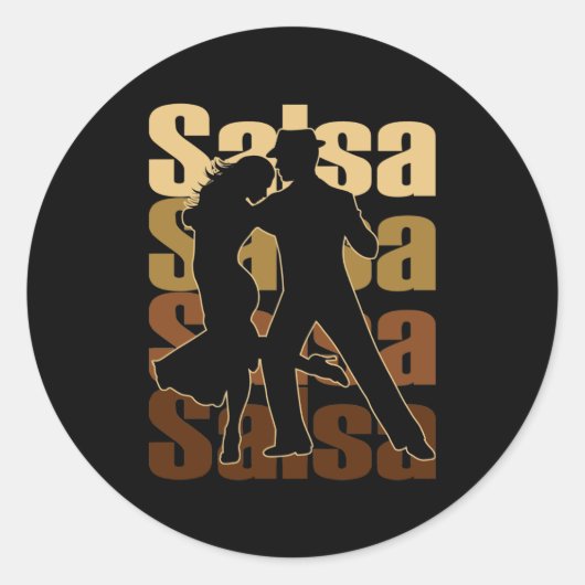 Salsa Dance for a Latin music Dance Salsa ラウンドシール (正面)