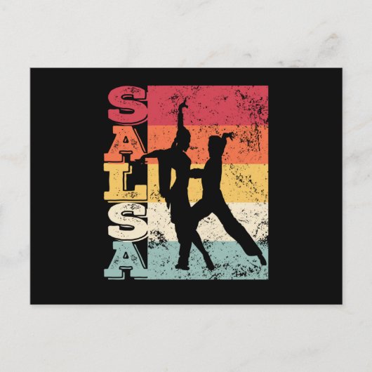 Salsa Dancing Couple Dance Latin American Vintage ポストカード (正面)