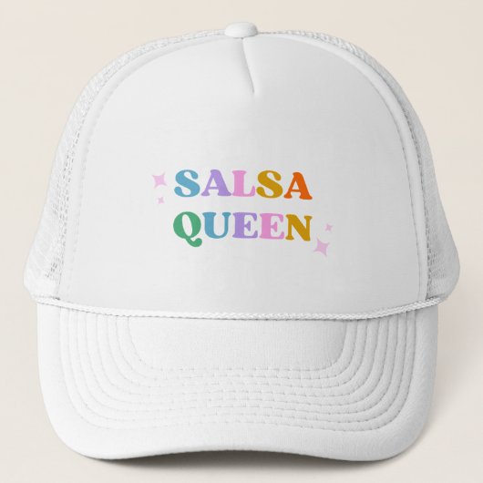 salsa queen typography colorful retro modern キャップ (正面)
