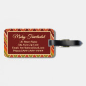 Salsa Roja Tomato Red Chevron Zig Zag Personalized ラゲッジタグ (裏面横)