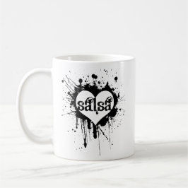 SALSERAまたはSALSEROのためのサルサのハートのデザイン コーヒーマグカップ