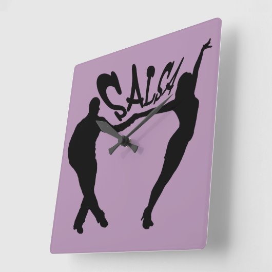 SALSEROおよびSALSERAの時計を踊るサルサ スクエア壁時計 (傾斜)