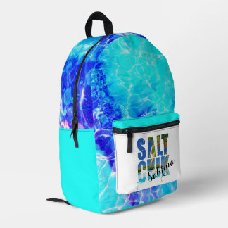 Salt Chik ビーチ ブルーウォーター オリジナルリュックサック プリントバックパック