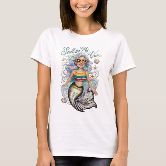 Salt in My Veins - Dreamy Mermaidcore T-Shirt  Tシャツ (正面)