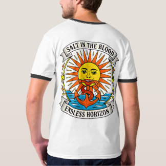 Salt in the Blood Sun & Anchor Nautical Adventure Tシャツ