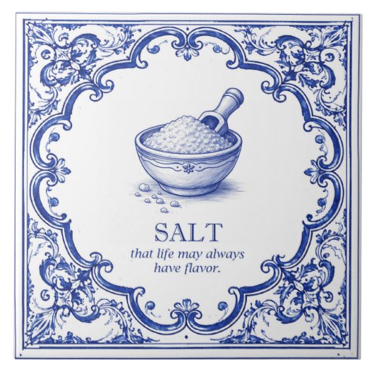 Salt Kitchen Blessing Blue Mediterranean タイル (正面)