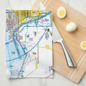 Salt Lake City Flyway Chart キッチンタオル (四つ折り)