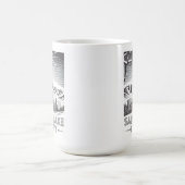 Salt Lake City Skyline Black and White Woodcut  コーヒーマグカップ (中央)