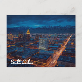 Salt Lake City Skyline Mountain View ポストカード