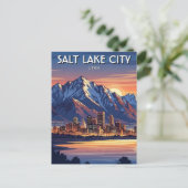 Salt Lake City Skyline Utah ポストカード (スタンド正面)