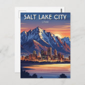 Salt Lake City Skyline Utah ポストカード (正面/裏面)